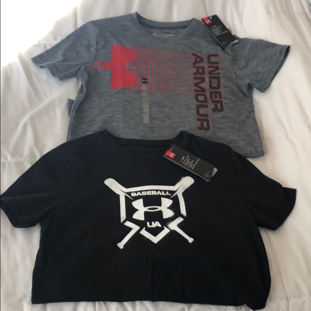 Set of 2 Boys Large Under Armour Tshirts NWT